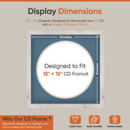 "16X16"" White Rustic Modern Vinyl Record Frame With Pompadour Mount For 12 Inch Lp Disc - Ak Frames" - thumbnail 2