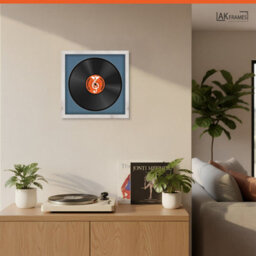 "16X16"" White Rustic Modern Vinyl Record Frame With Pompadour Mount For 12 Inch Lp Disc - Ak Frames" - thumbnail 5