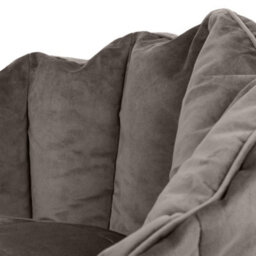icon Sirena Scallop Chair Bean Bag And Footstool Charcoal Grey Velvet Bean Bags - thumbnail 5