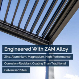 Sunopy 3M X 4M Zam Steel  Matte Black Freestanding Pergola - thumbnail 3