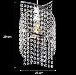 Klass Home Collection K9 Crystal Spiral Droplet Pendant Ceiling Light Shade/ Lamp Shade Chrome Finish - thumbnail 4