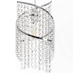 Klass Home Collection K9 Crystal Spiral Droplet Pendant Ceiling Light Shade/ Lamp Shade Chrome Finish