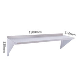 eZone Stainless Steel Wall Shelf 1500X350mm Commercial Catering Kitchen Storage - thumbnail 2