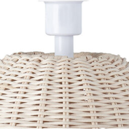 Happy Homewares Natural Light Brown Woven Rattan Table Lamp Base With White Cable And Switch - thumbnail 3