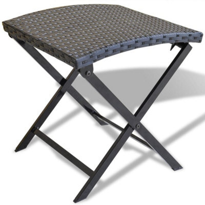 Vidaxl Folding Stool Poly Rattan Black - image 1