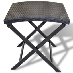 Vidaxl Folding Stool Poly Rattan Black - thumbnail 2