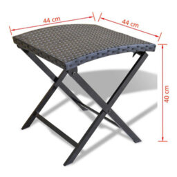 Vidaxl Folding Stool Poly Rattan Black - thumbnail 5