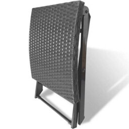 Vidaxl Folding Stool Poly Rattan Black - thumbnail 4