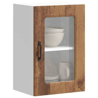 Berkfield Kitchen Wall Cabinet With Glass Door Kalmar Old Wood Engineered Wood - image 1