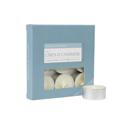 Wax Lyrical Linen & Cashmere Small Tea Lights, Pack Of 9 - image 1