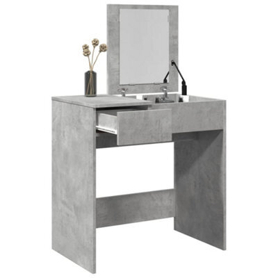 Berkfield Dressing Table With Mirror Concrete Grey 73X46.5X120 Cm - image 1