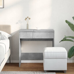 Berkfield Dressing Table With Mirror Concrete Grey 73X46.5X120 Cm - thumbnail 3