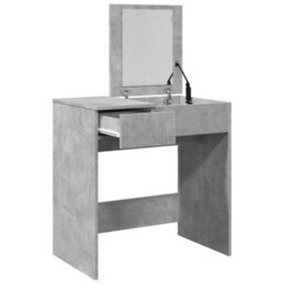 Berkfield Dressing Table With Mirror Concrete Grey 73X46.5X120 Cm - thumbnail 8