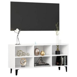 Berkfield Tv Cabinet With Metal Legs White 103.5X30X50 Cm - thumbnail 3