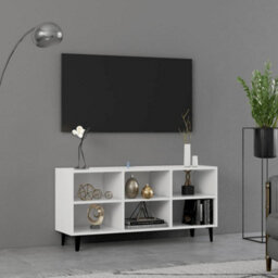 Berkfield Tv Cabinet With Metal Legs White 103.5X30X50 Cm - thumbnail 1