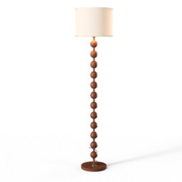 Komore Rosewood Floor Lamp, Drum Fabric Shade Foot Switch E27,wood Grain Freestanding Floor Light - thumbnail 1