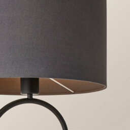 Valuelights Antonia Charcoal Fabric Drum Lamp Shade Matte Black Oval Table Lamp And Led Bulb - thumbnail 4