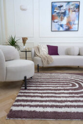The Rugs Moodi Shaggy Purple Velvetine Rug Runner Scandinavian Thick High Pile For Living Rooms, Bedrooms, Hallways, Kitchens - thumbnail 2