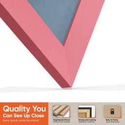 "AK Frames 25X17"" Pink Modern Vinyl Record Frame With Pompadour Mount For 12 Inch Lp Cover & Disc - Overlapped Design" - thumbnail 3