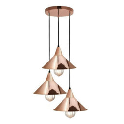 Vintage 3 Lights Industrial Retro Pendant Lights Fitting Rose Gold Metal E27 Hanging Light Fixtures For Dining Room Hallway - thumbnail 5