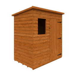 Buttercup Farm 6 X 4 Feet Budget Pent 9mm Shed - Solid Wood/softwood/pine - L175 X W115 X H204.1 Cm - Burnt Orange - thumbnail 2