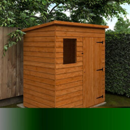Buttercup Farm 6 X 4 Feet Budget Pent 9mm Shed - Solid Wood/softwood/pine - L175 X W115 X H204.1 Cm - Burnt Orange - thumbnail 3