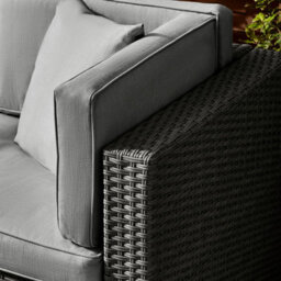 Furniturebox Orlando Black Rattan Garden Sofa Modular Outdoor Patio Couch Seating, Table & 6 Chairs Garden Corner Sofa Set + Cover - thumbnail 6