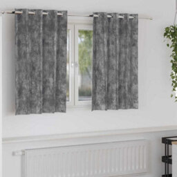 Berkfield Curtain With Curtains 2 Pcs Grey 140 X 140 Cm Velvet