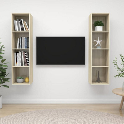 Berkfield Wall-Mounted Tv Cabinets 2 Pcs Sonoma Oak Engineered Wood - image 1