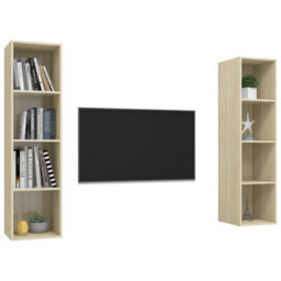 Berkfield Wall-Mounted Tv Cabinets 2 Pcs Sonoma Oak Engineered Wood - thumbnail 3