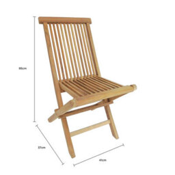 Charles Bentley Pair Of Solid Wooden Teak Outdoor Folding Garden Patio Chairs - thumbnail 8