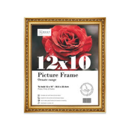 12X10 Gold Ornate Picture Frame (30.5 X 25.4Cm) Poster, Photo, Artwork, Gallery Wall Or Print - thumbnail 1
