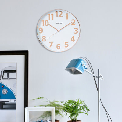 Geepas Wall Clock Modern Large Number Silent Round Clock Battery Operated - image 1