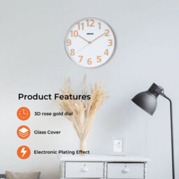 Geepas Wall Clock Modern Large Number Silent Round Clock Battery Operated - thumbnail 2