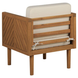Beliani Garden Lounge Set With Table And Ottoman 4 Seater Baratti Acacia Wood Brown - thumbnail 6