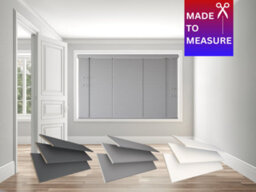Caecus Blinds Made To Measure Faux Wood Venetian Blind String, Light Grey 210Cm Width X 200Cm Drop