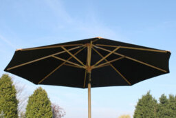 Large Hardwood Garden Parasol Umbrella - 3.5M Wide - (Black) - thumbnail 4