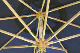 Large Hardwood Garden Parasol Umbrella - 3.5M Wide - (Black) - thumbnail 3