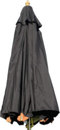 Large Hardwood Garden Parasol Umbrella - 3.5M Wide - (Black) - thumbnail 1
