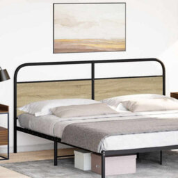 Berkfield Headboard Sonoma Oak 200 Cm Steel And Engineered Wood - thumbnail 2