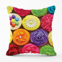 Warren Reed Designer Bright Colourful Cupcakes Cushions 60Cm X 60Cm - thumbnail 1