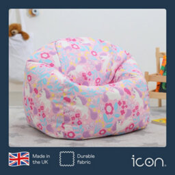 icon Kids Unicorn Bean Bag Chair Purple Childrens Bean Bags - thumbnail 5