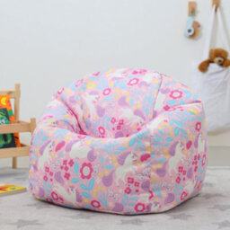 icon Kids Unicorn Bean Bag Chair Purple Childrens Bean Bags - thumbnail 2