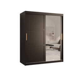 Arte Ramiro Ii Contemporary 2 Sliding Door Wardrobe 5 Shelves 2 Rails Black Matt (H)2000mm (W)1500mm (D)620mm - thumbnail 1