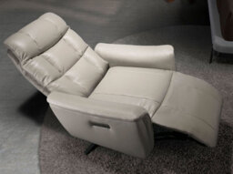 Angel Cerda Stylish Grey Leather Swivel Armchair For Modern Living Spaces - thumbnail 3