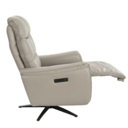 Angel Cerda Stylish Grey Leather Swivel Armchair For Modern Living Spaces - thumbnail 6