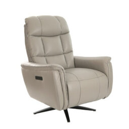 Angel Cerda Stylish Grey Leather Swivel Armchair For Modern Living Spaces