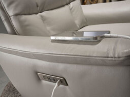 Angel Cerda Stylish Grey Leather Swivel Armchair For Modern Living Spaces - thumbnail 4