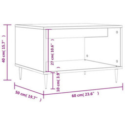 Berkfield Coffee Table Smoked Oak 60X50X40 Cm Engineered Wood - thumbnail 9