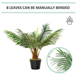 2 Pack Palm Leaf Tropical Fake Plant Green Plastic Branches For Home Garden Decor And Photography Props